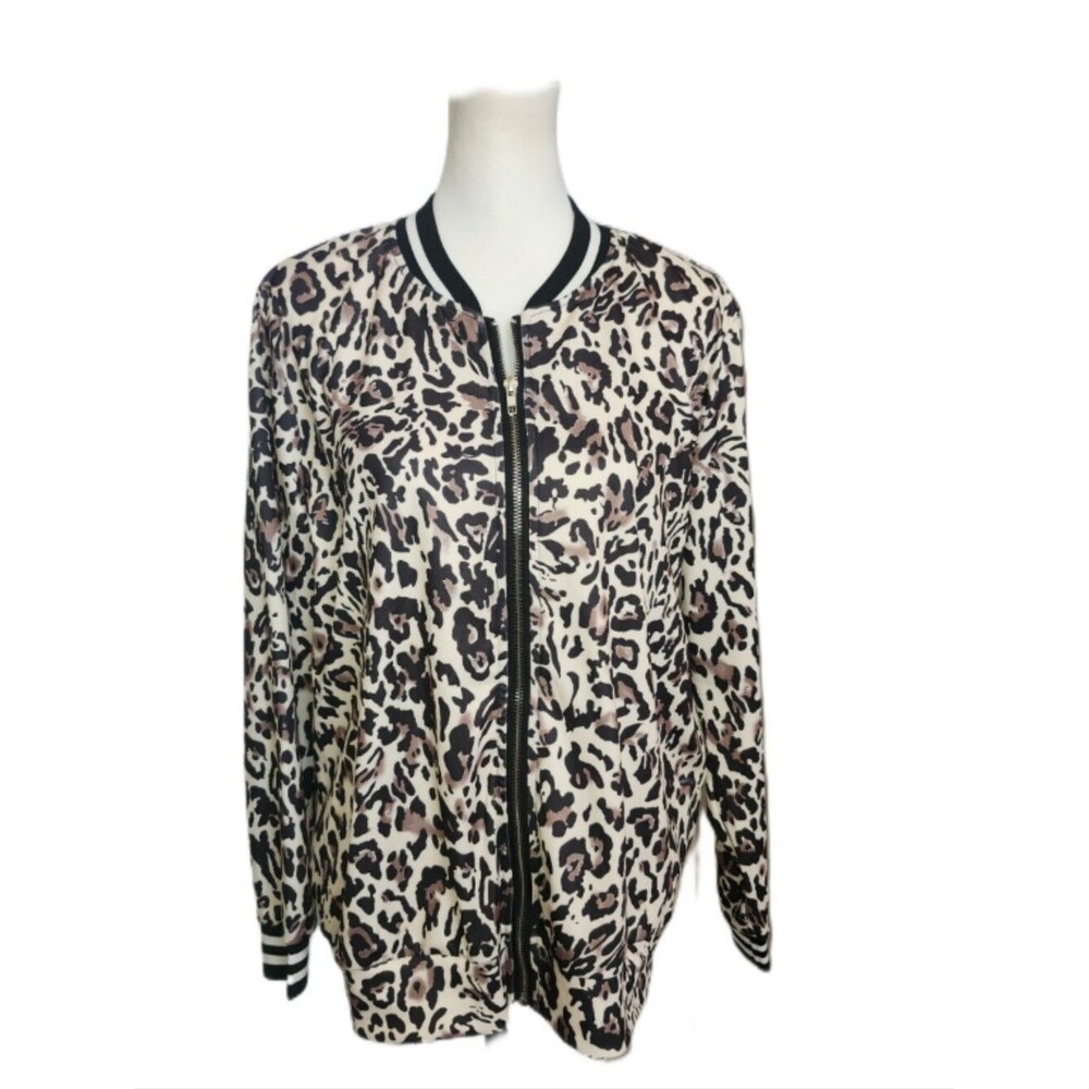 Bomber Jacket, Lightweight, Animal Print, Zip Up, Small - Picture 6 of 10